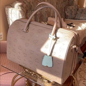 MCM Worldwide Boston Handbag Urban Taupe / Gray